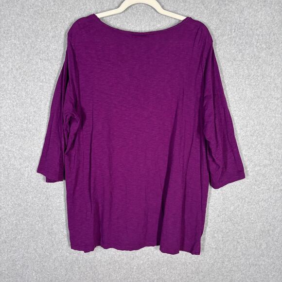 Style & Co Tunic Top 1X Purple Sequin Embellished Soft Thin Artsy Stretch Jersey - Picture 10 of 11